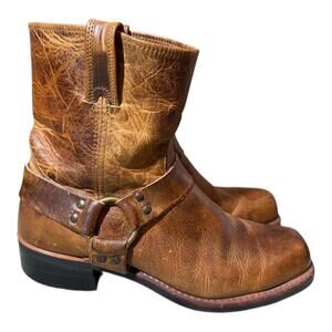 Frye 8R Harness Boot Biker Men size 12 M Brown Leather